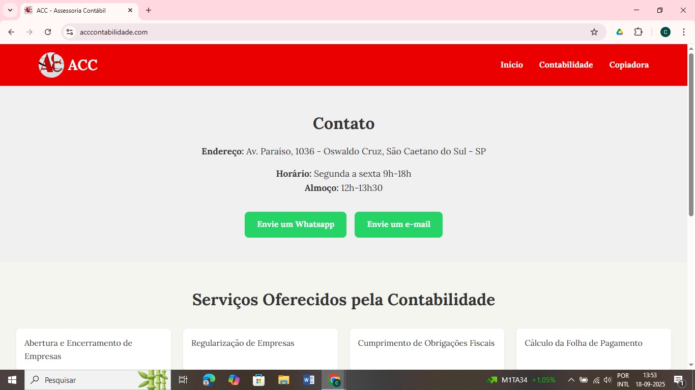 Prévia do site da Contabilidade ACC
